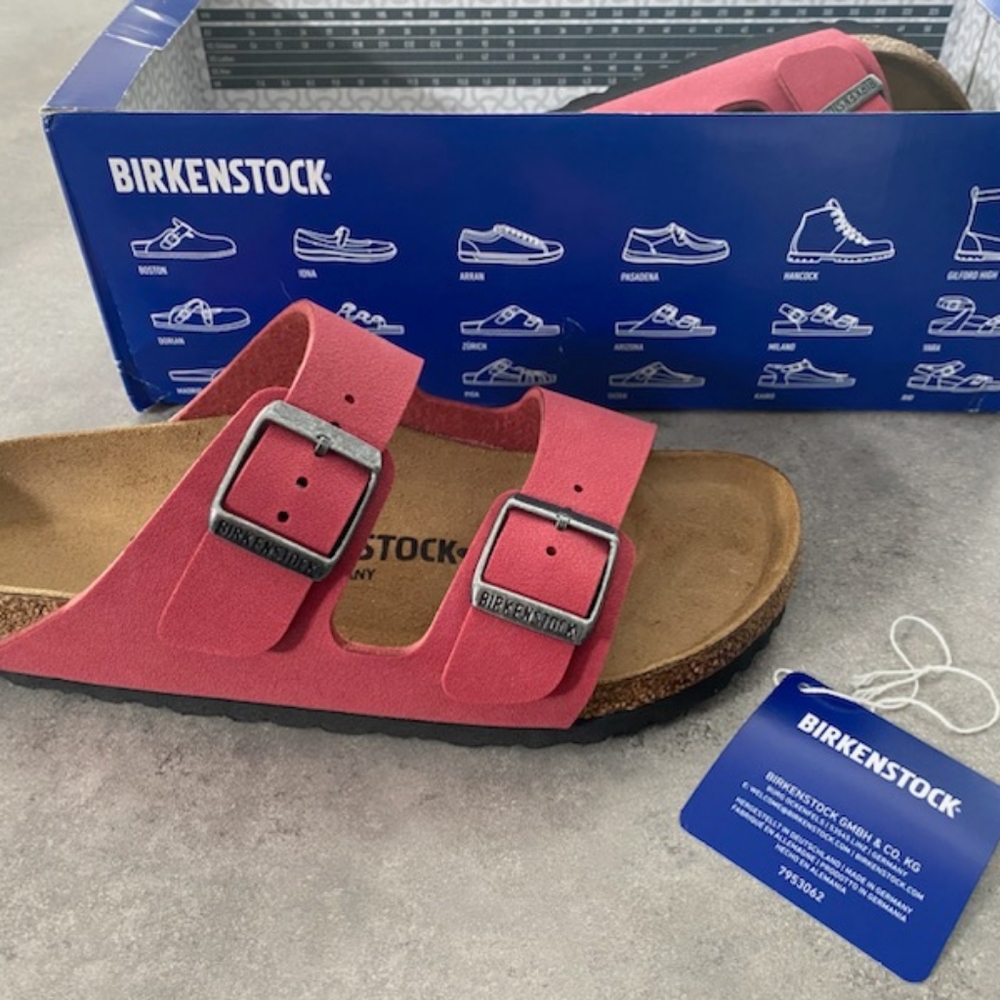 Brand New Birkenstocks, Size 6, Scarlet Red